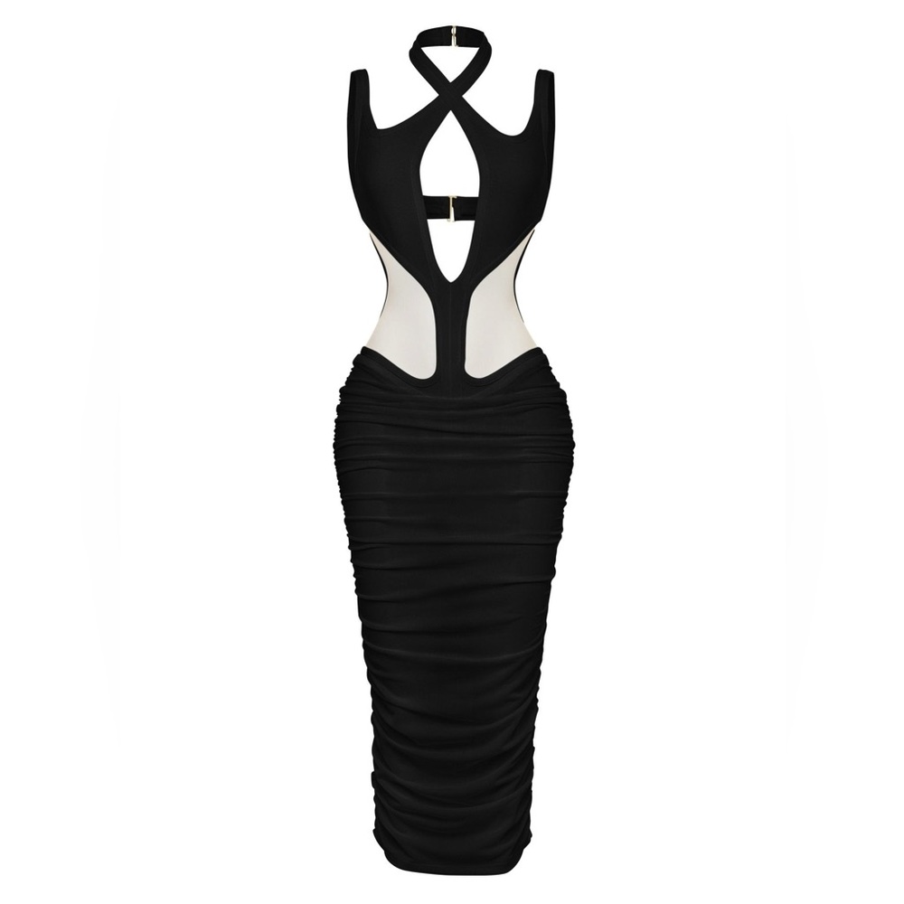 FREYA MESH HALTER DRESS